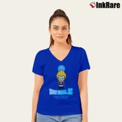 Women’s Bape X Dragon Ball Z Gotenks Baby Milo Cool V-Neck Tee in royal blue | Chic Neckline, Soft Texture