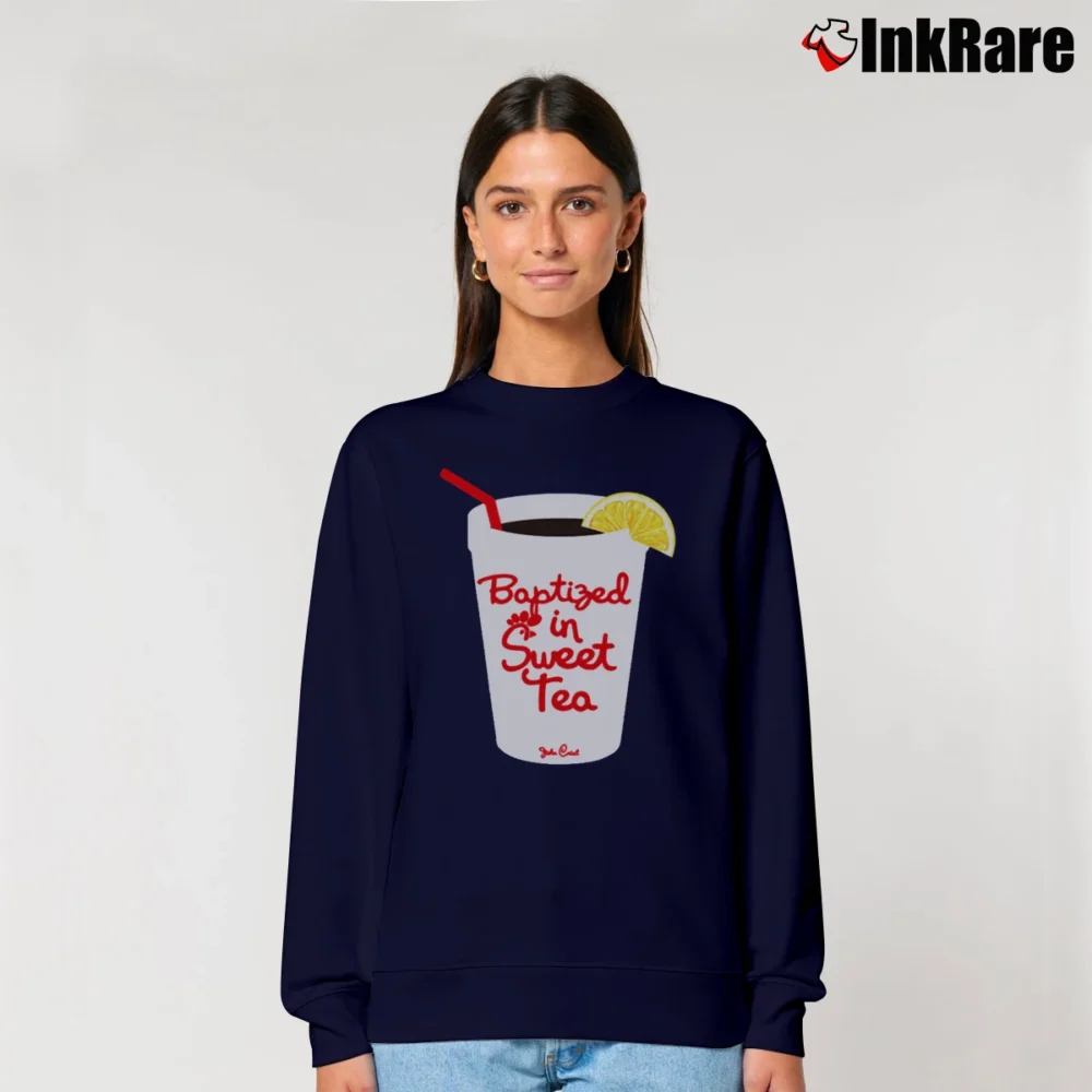 Women’s Baptized In Sweet Tea John Crist Relaxed Sweatshirt in navy | Soft, Laid-Back Vibe