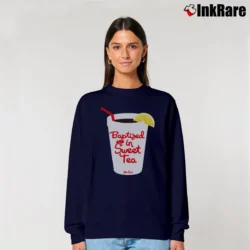 Women’s Baptized In Sweet Tea John Crist Relaxed Sweatshirt in navy | Soft, Laid-Back Vibe