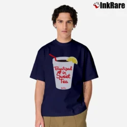 Men’s Baptized In Sweet Tea John Crist Classic T-Shirt in navy | Soft, Breathable Everyday Wear