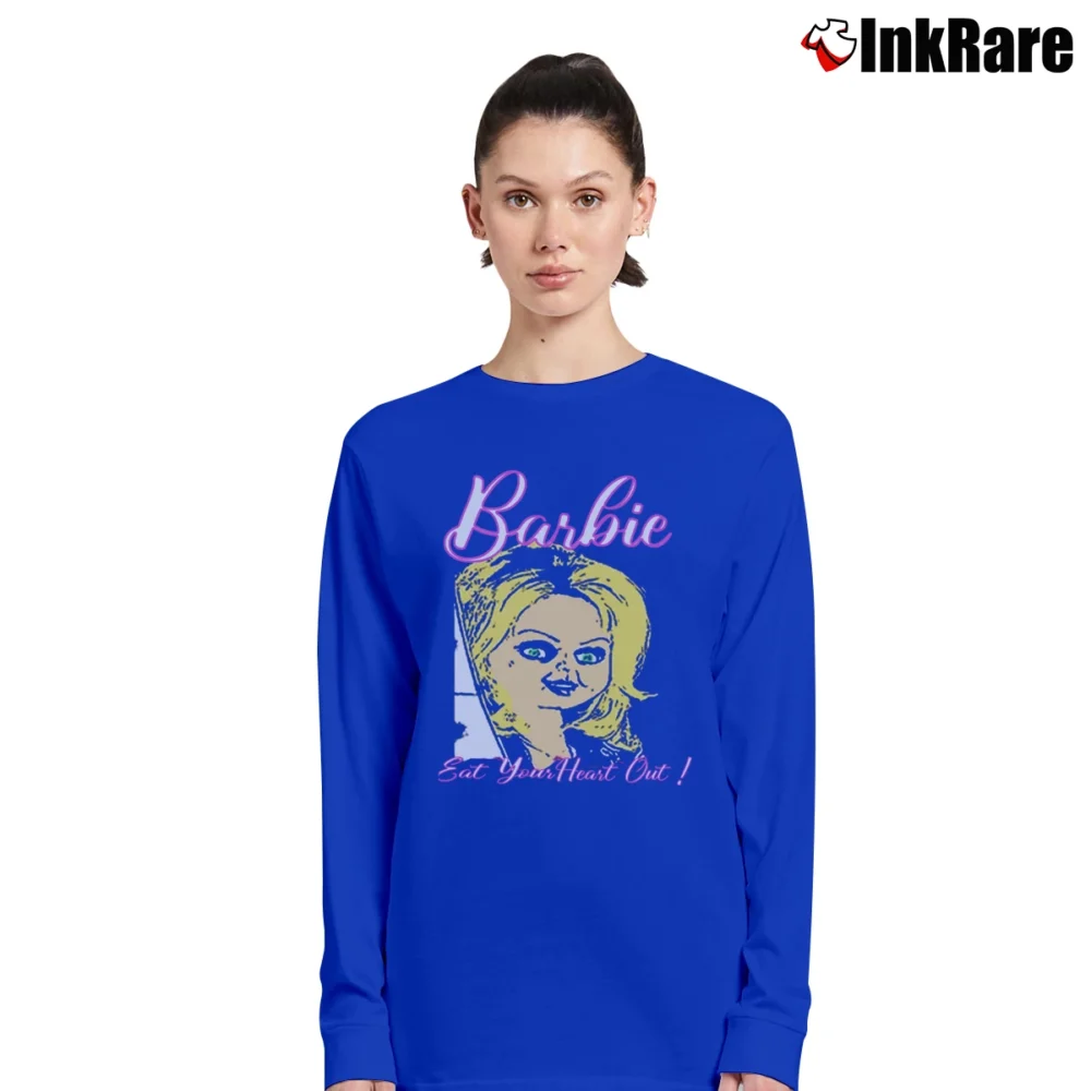 Women’s Barbie Eat Your Heart Out Long-Sleeve Top in royal blue | Sleek, Versatile, All-Season