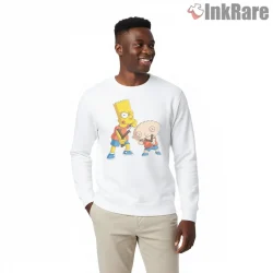 Bart And Stewie Trouble Duo Cartoon Mashup Shirt on graphic shirt for men graphic tee