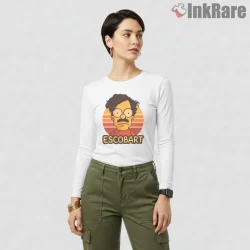 Bart Escobar Narcos Style Crime Drama Mashup Shirt on white long sleeve shirt for women graphic tee