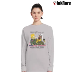 Women’s Bart Middle East Crisis Bootleg Simpsons Saddam Hussein 1991 Long-Sleeve Top in sport grey | Sleek, Versatile, All-Season
