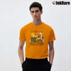 Men’s Bart Middle East Crisis Bootleg Simpsons Saddam Hussein 1991 V-Neck Tee in orange | Sharp, Breathable, Everyday Staple
