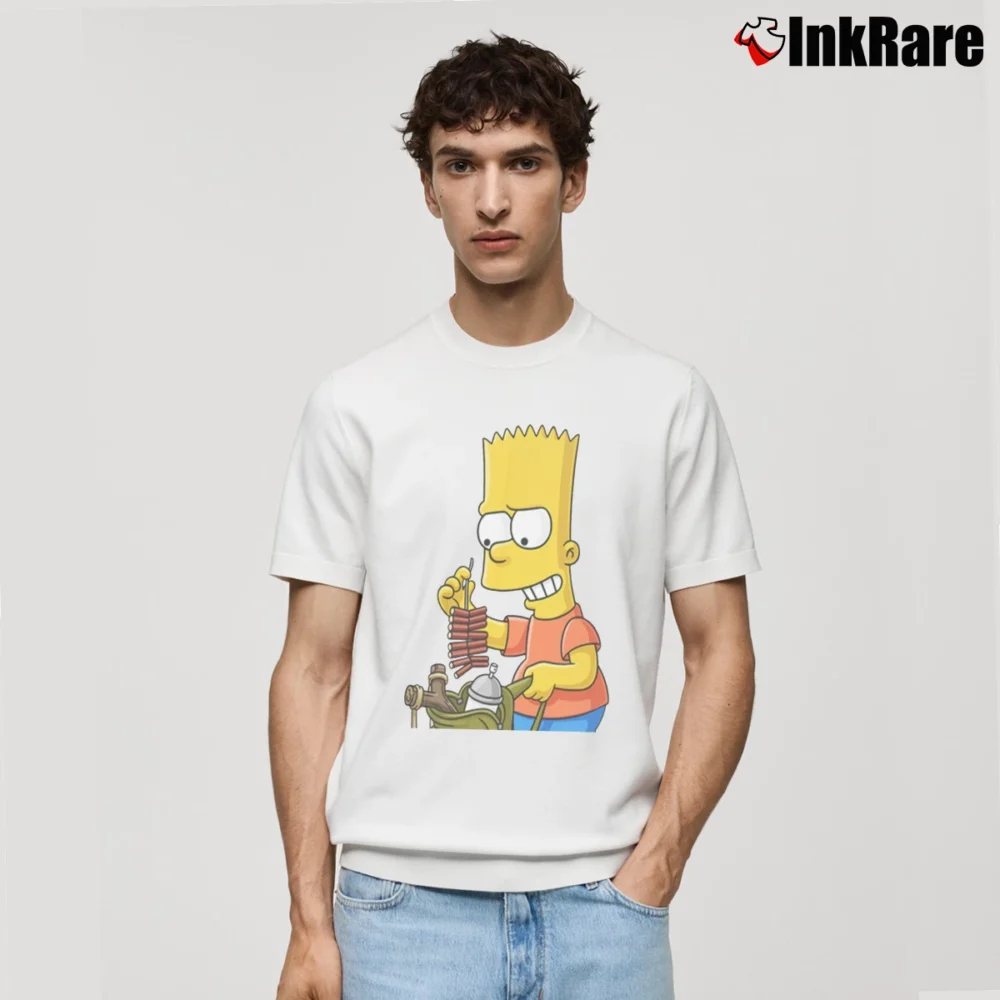 Men’s Bart Simpson Classic Classic T-Shirt in white | Soft, Breathable Everyday Wear