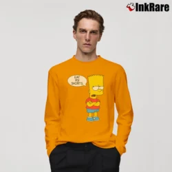 Men’s Bart Simpson Eat My Shorts Classic Simpsons Long-Sleeve Shirt in orange | Sleek, Lightweight, Year-Round Wear