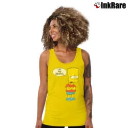 Women’s Bart Simpson Eat My Shorts Classic Simpsons Tank Top in yellow | Lightweight, Movement-Friendly