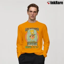 Men’s Bart Simpson Gulf Defender 90s The Simpsons War Long-Sleeve Shirt in orange | Sleek, Lightweight, Year-Round Wear