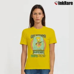 Women’s Bart Simpson Gulf Defender 90s The Simpsons War Signature T-Shirt in yellow | Soft, Flattering Fit