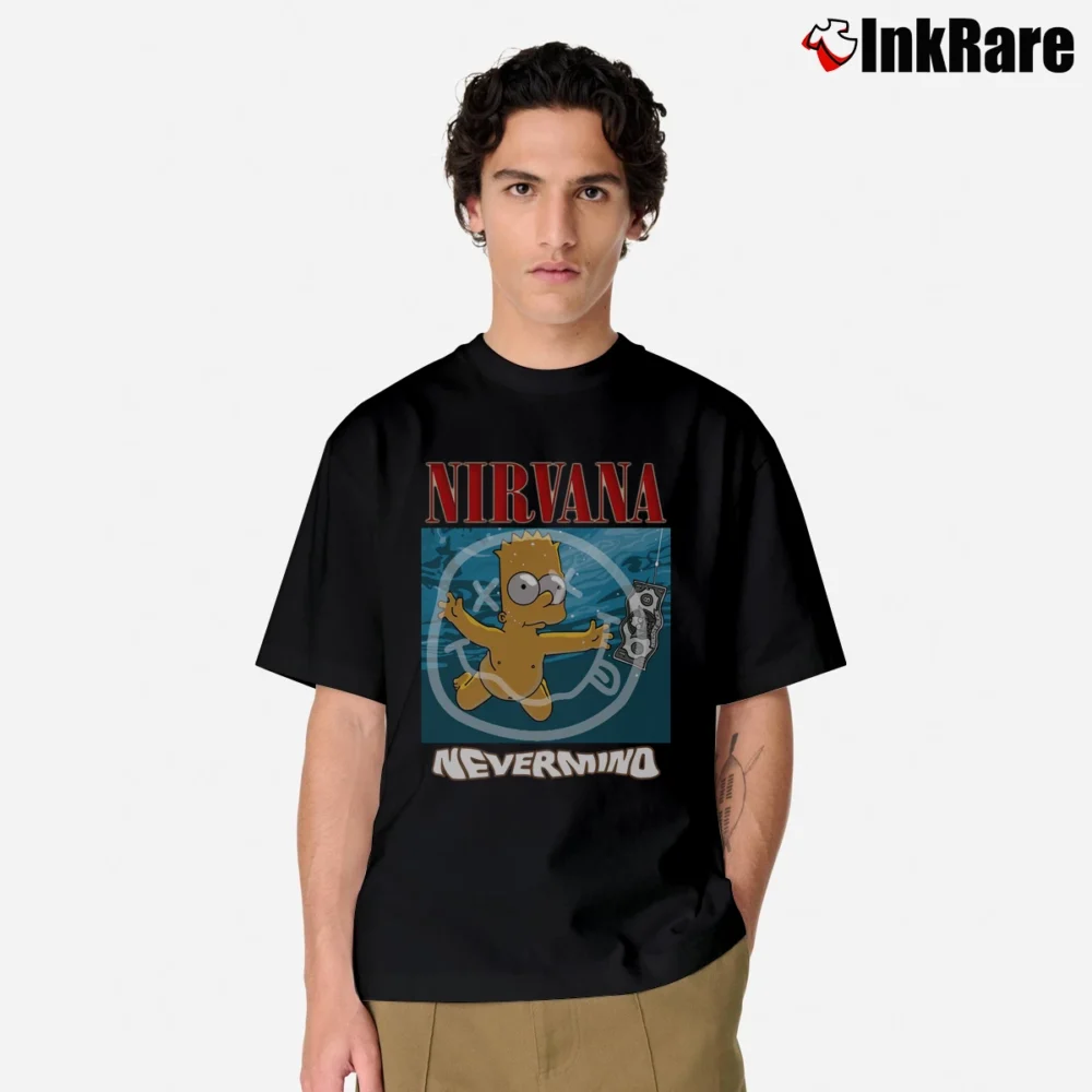 Men’s Bart Simpson Nirvana Nevermind Classic T-Shirt in black | Soft, Breathable Everyday Wear
