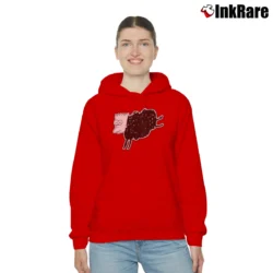 Women’s Bart Simpson Sheep Buy Parody Cozy Hoodie in red | Warm, Structured, Stylish