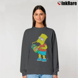 Women’s Bart Simpson Squishee Brain Freeze Simpsons Family Relaxed Sweatshirt in charcoal | Soft, Laid-Back Vibe