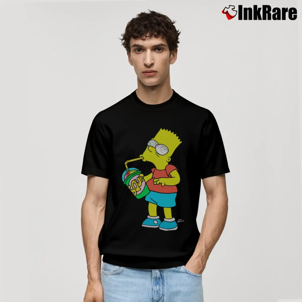 Men’s Bart Simpson Squishee Brain Freeze Simpsons Family Classic T-Shirt in black | Soft, Breathable Everyday Wear