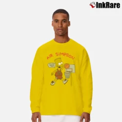 Men’s Bart Simpson The Simpsons 1990s American Retro Long-Sleeve Shirt in yellow | Sleek, Lightweight, Year-Round Wear