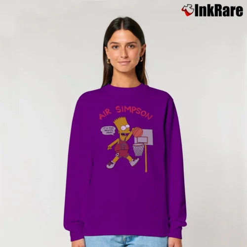 Women’s Bart Simpson The Simpsons 1990s American Retro Relaxed Sweatshirt in purple | Soft, Laid-Back Vibe