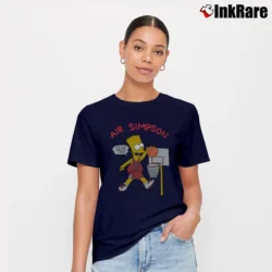 Women’s Bart Simpson The Simpsons 1990s American Retro Signature T-Shirt in navy | Soft, Flattering Fit