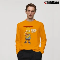 Men’s Bart Simpson Underachiever 1990 The Simpsons Long-Sleeve Shirt in orange | Sleek, Lightweight, Year-Round Wear