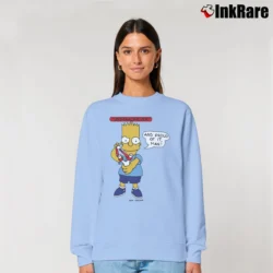 Women’s Bart Simpson Underachiever 1990 The Simpsons Relaxed Sweatshirt in light blue | Soft, Laid-Back Vibe