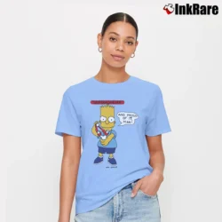 Women’s Bart Simpson Underachiever 1990 The Simpsons Signature T-Shirt in light blue | Soft, Flattering Fit