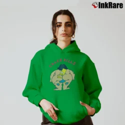 Women’s Bart Simpsons Crack Kills for Cartoon Fans Cozy Hoodie in irish green | Warm, Structured, Stylish