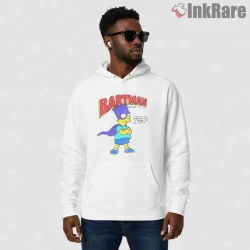 Bartman 90s Cartoon Hero Retro Comic Style Shirt on white hoodie for men graphic tee
