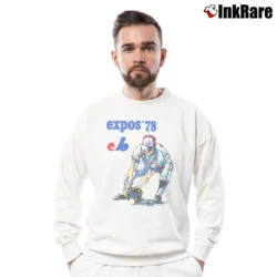 Men’s Baseball 1978 Montreal Expos Crewneck Sweatshirt in white | Cozy Fabric, Clean Style