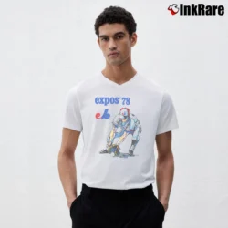 Men’s Baseball 1978 Montreal Expos V-Neck Tee in white | Sharp, Breathable, Everyday Staple