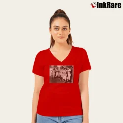 Women’s Baseball Furies Team V-Neck Tee in red | Chic Neckline, Soft Texture