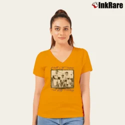 Women’s Baseball Hall Of Fame Ted Williams Mickey Mantle Yogi V-Neck Tee in orange | Chic Neckline, Soft Texture
