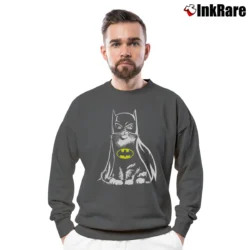 Men’s Bat Cat Crewneck Sweatshirt in charcoal | Cozy Fabric, Clean Style