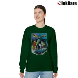 Women’s Batman 1966 TV Series Cast Design Retro Relaxed Sweatshirt in forest green | Soft, Laid-Back Vibe