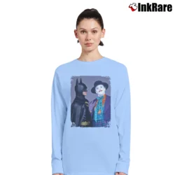 Women’s Batman And Joker Michael Keaton Jack Nicholson Movie Long-Sleeve Top in light blue | Sleek, Versatile, All-Season