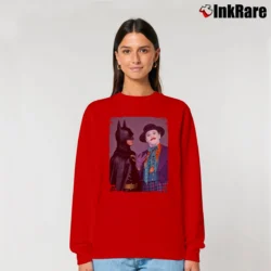 Women’s Batman And Joker Michael Keaton Jack Nicholson Movie Relaxed Sweatshirt in red | Soft, Laid-Back Vibe
