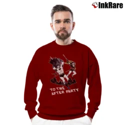 Men’s Batman And Robin After Party Superhero Fun Graphic Crewneck Sweatshirt in maroon | Cozy Fabric, Clean Style