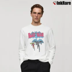 Men’s Batman And Robin Classic Logo Juniors Long-Sleeve Shirt in white | Sleek, Lightweight, Year-Round Wear