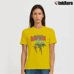 Women’s Batman And Robin Classic Logo Juniors Signature T-Shirt in yellow | Soft, Flattering Fit
