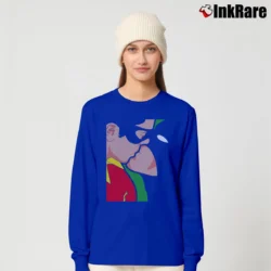 Women’s Batman And Robin Funny Kiss Parody Comic Long-Sleeve Top in royal blue | Sleek, Versatile, All-Season