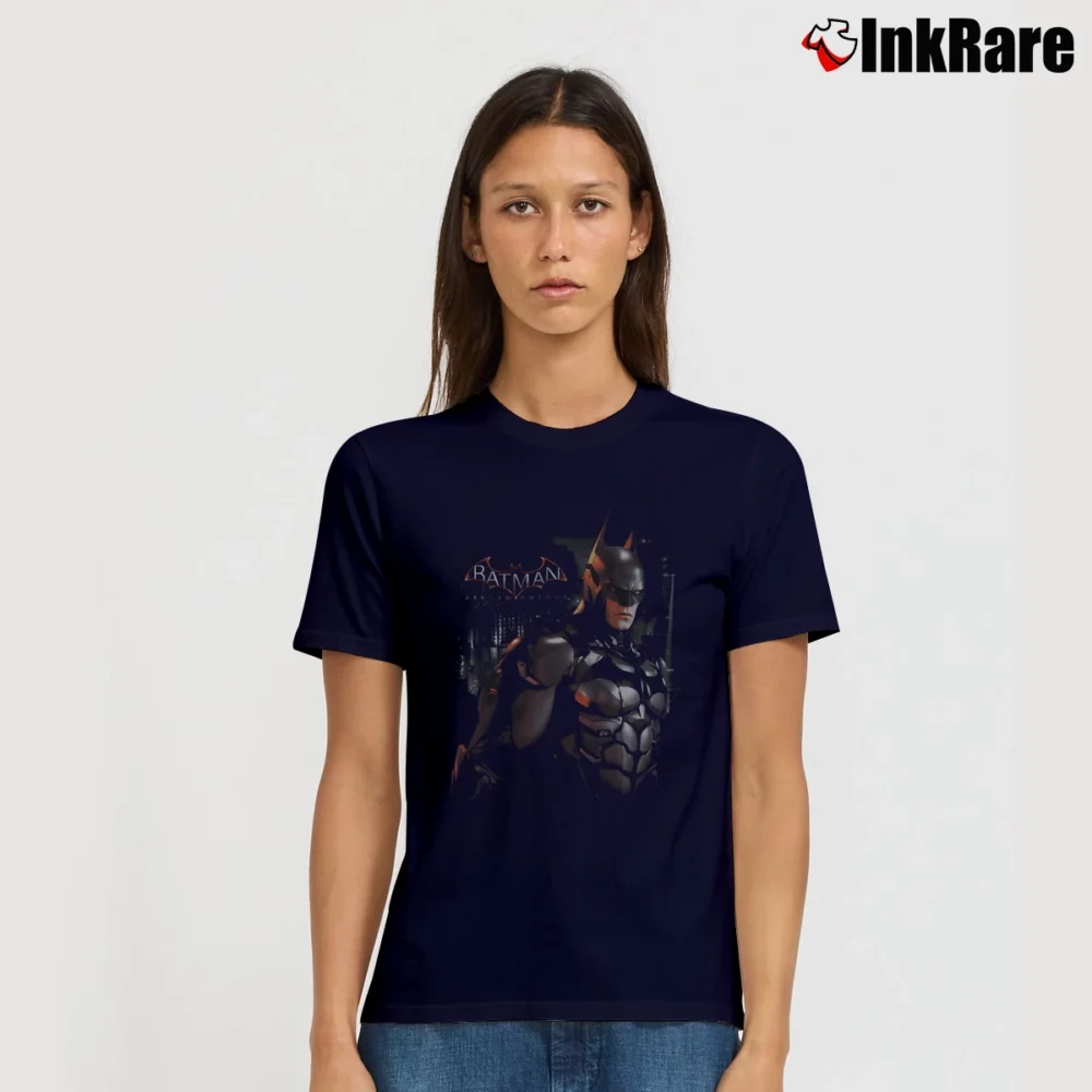 Women’s Batman Arkham Knight Dark Knight Game Graphic Signature T-Shirt in navy | Soft, Flattering Fit