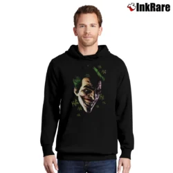 Men’s Batman Arkham Origins Joker Laughing Ha Ha Graphic Pullover Hoodie in black | Cozy, Durable, Modern Fit