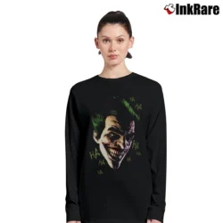 Women’s Batman Arkham Origins Joker Laughing Ha Ha Graphic Long-Sleeve Top in black | Sleek, Versatile, All-Season