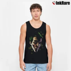 Men’s Batman Arkham Origins Joker Laughing Ha Ha Graphic Tank Top in black | Breathable, Active-Friendly Design