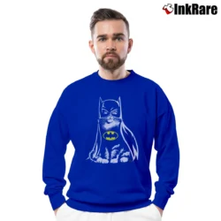 Men’s Batman Bat Cat Crewneck Sweatshirt in royal blue | Cozy Fabric, Clean Style