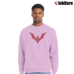 Men’s Batman Beyond Bat Logo Crewneck Sweatshirt in light pink | Cozy Fabric, Clean Style
