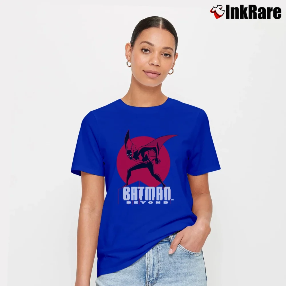 Women’s Batman Beyond Character Retro Comic Signature T-Shirt in royal blue | Soft, Flattering Fit