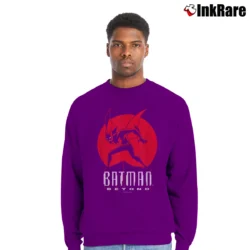 Men’s Batman Beyond Classic DC Comics Crewneck Sweatshirt in purple | Cozy Fabric, Clean Style