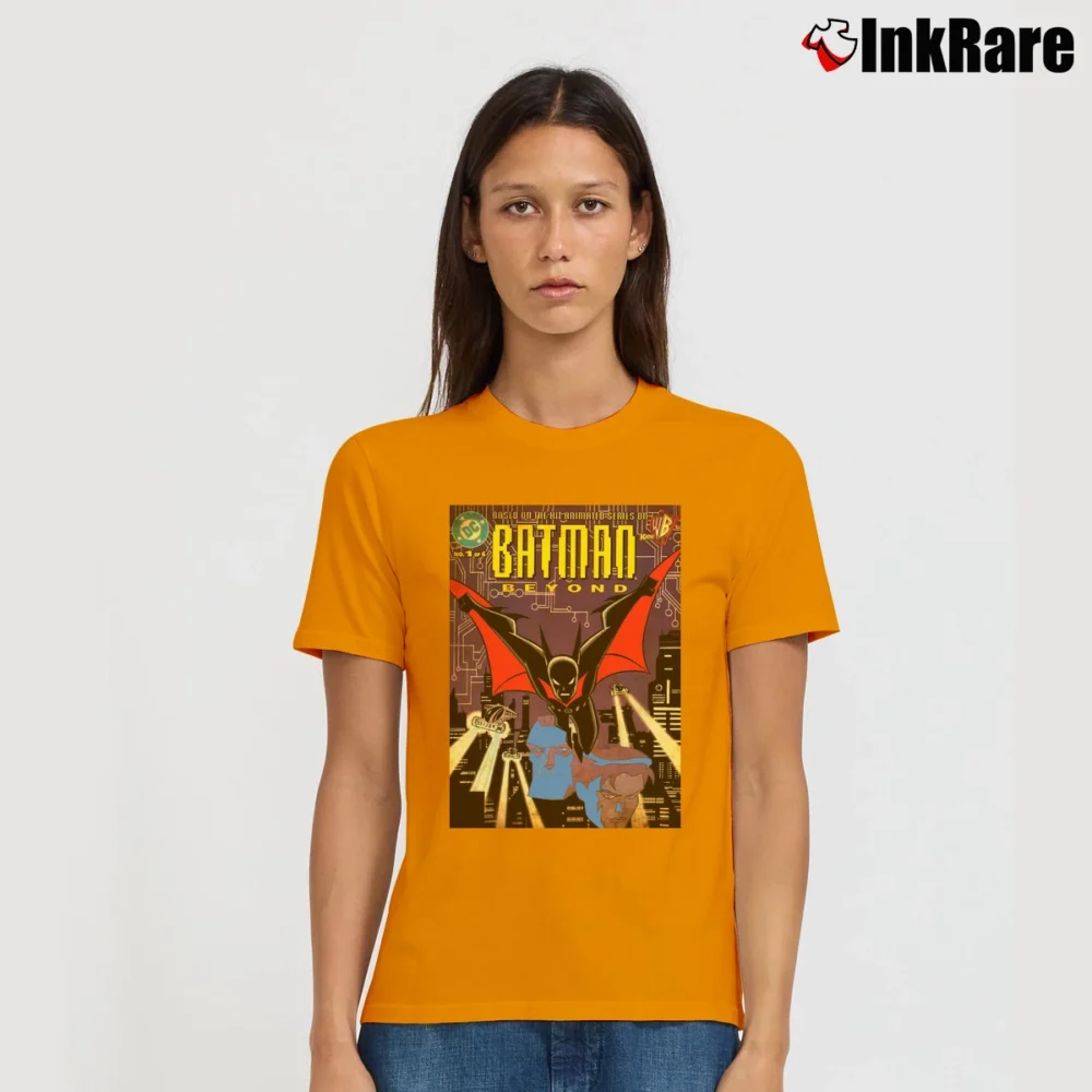 Women’s Batman Beyond DC Comics Superhero Signature T-Shirt in orange | Soft, Flattering Fit