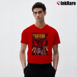 Men’s Batman Beyond Retro Hero DC Comics V-Neck Tee in red | Sharp, Breathable, Everyday Staple