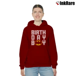Women’s Batman Birthday Boy Hero Comic Cozy Hoodie in maroon | Warm, Structured, Stylish