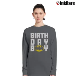 Women’s Batman Birthday Boy Hero Comic Long-Sleeve Top in charcoal | Sleek, Versatile, All-Season